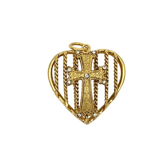VIRGINS SAINTS & ANGELS VSA Caged Heart Cross Charm - Picture 3 of 7